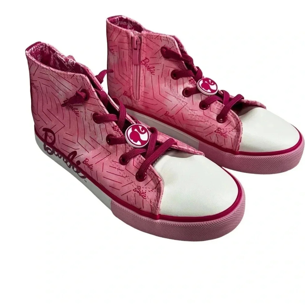 NWOT Rare‎ Limited Edition Ground Up Barbie Girls 4 High Top Zip Canvas Sneaker